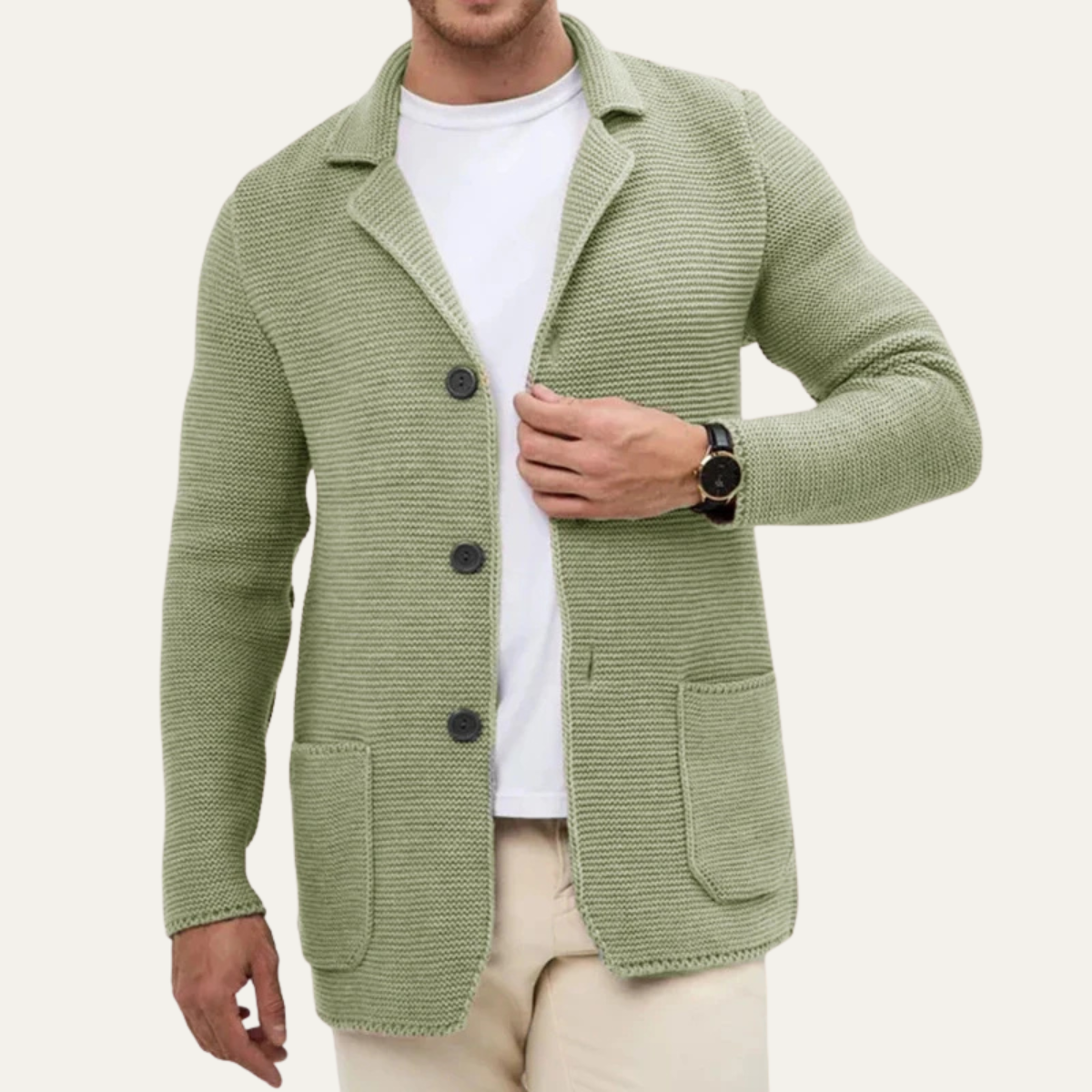 Blazer cardigan en maille pour homme