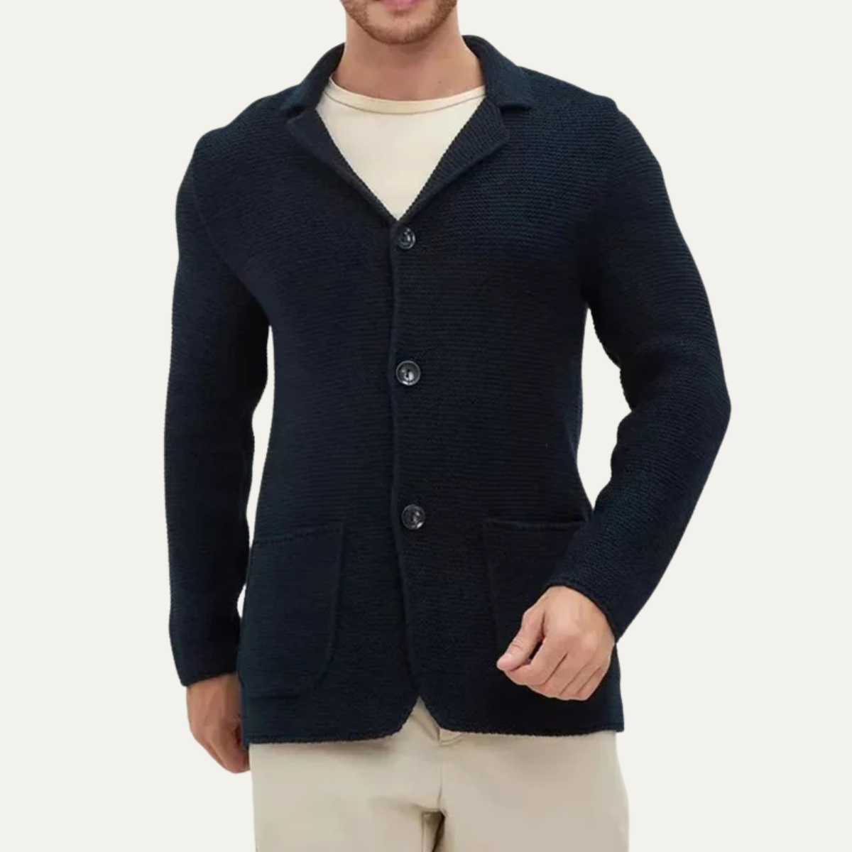 Blazer cardigan en maille texturée pour homme
