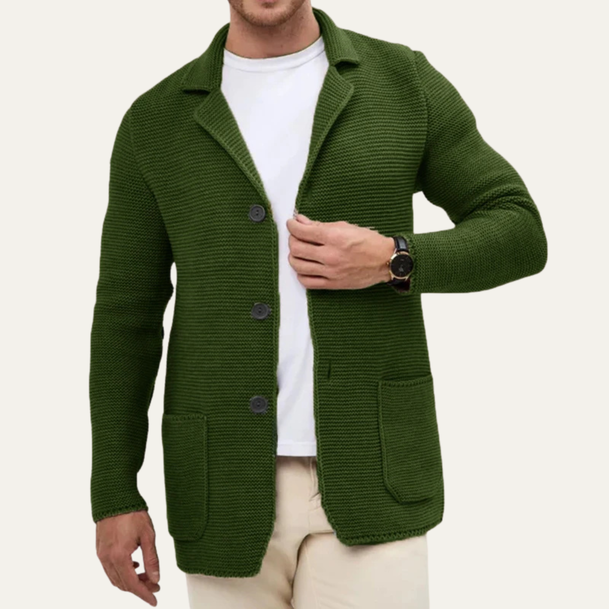 Blazer cardigan en maille texturée pour homme