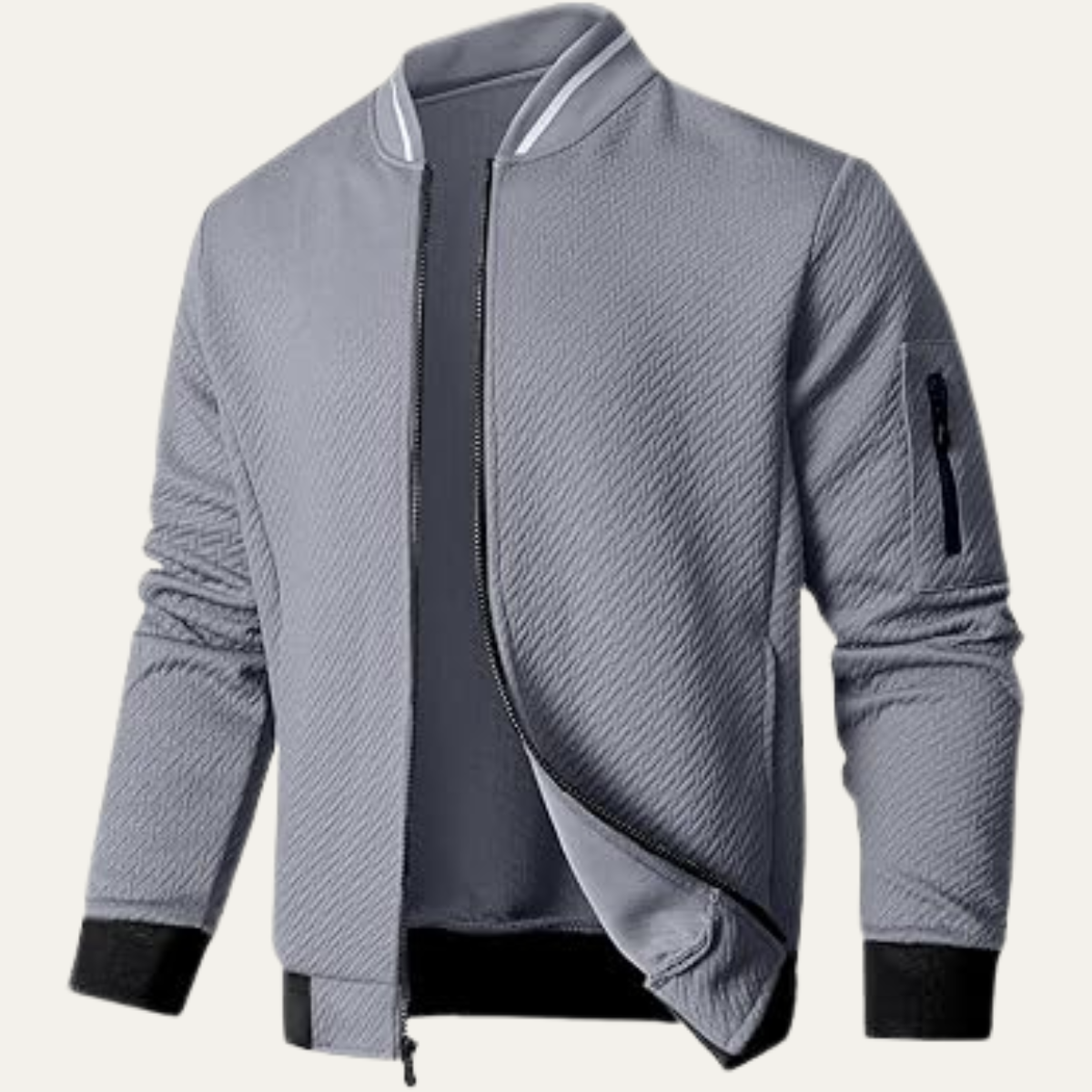 Blouson aviateur matelassé à losanges, coupe ajustée, pour homme