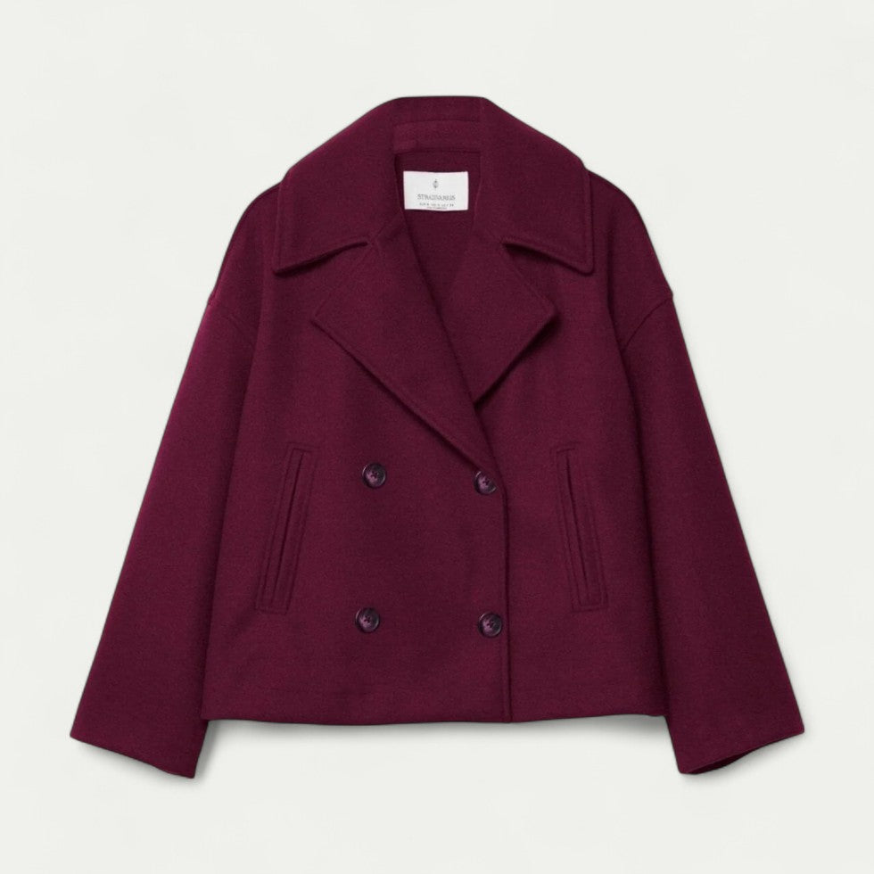 Caban court croisé pour femme