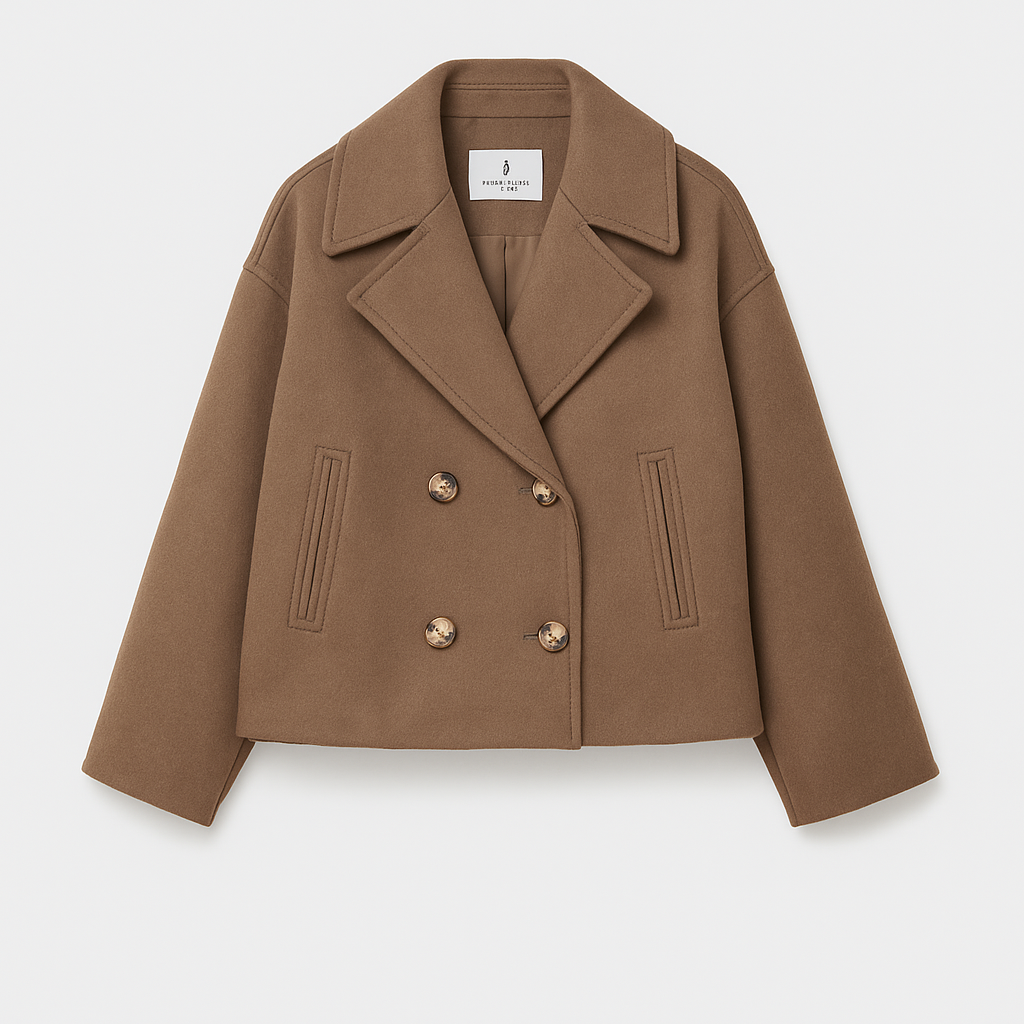 Caban court croisé pour femme