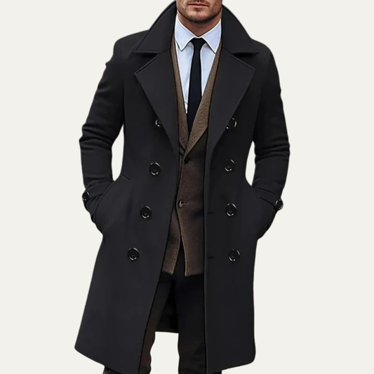 Caban croisé mi-long pour homme