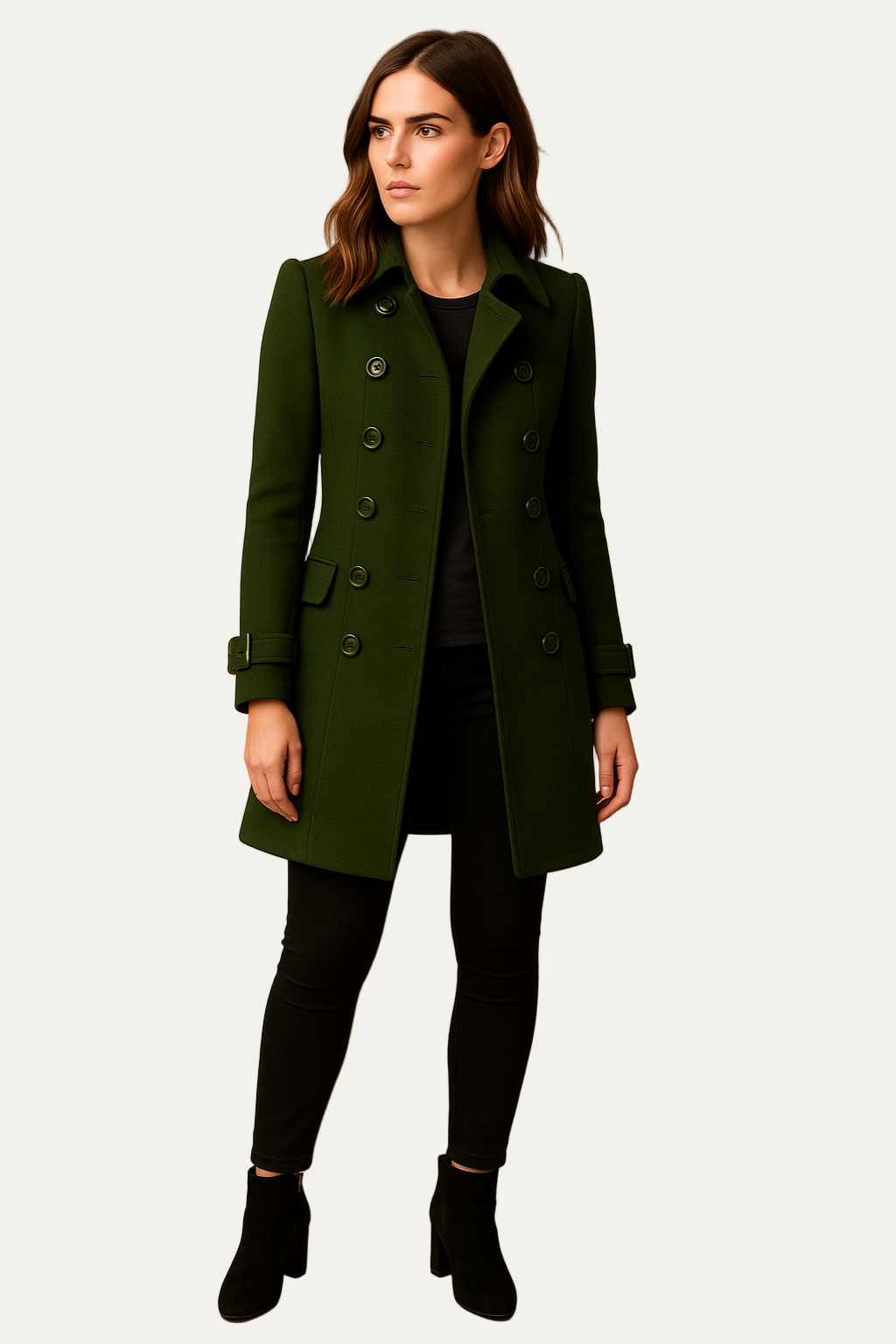 Caban élégant croisé pour femme