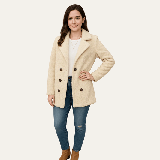 Caban texturé croisé pour femme