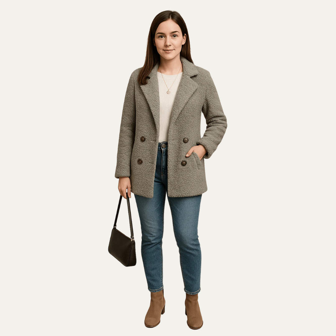 Caban texturé croisé pour femme