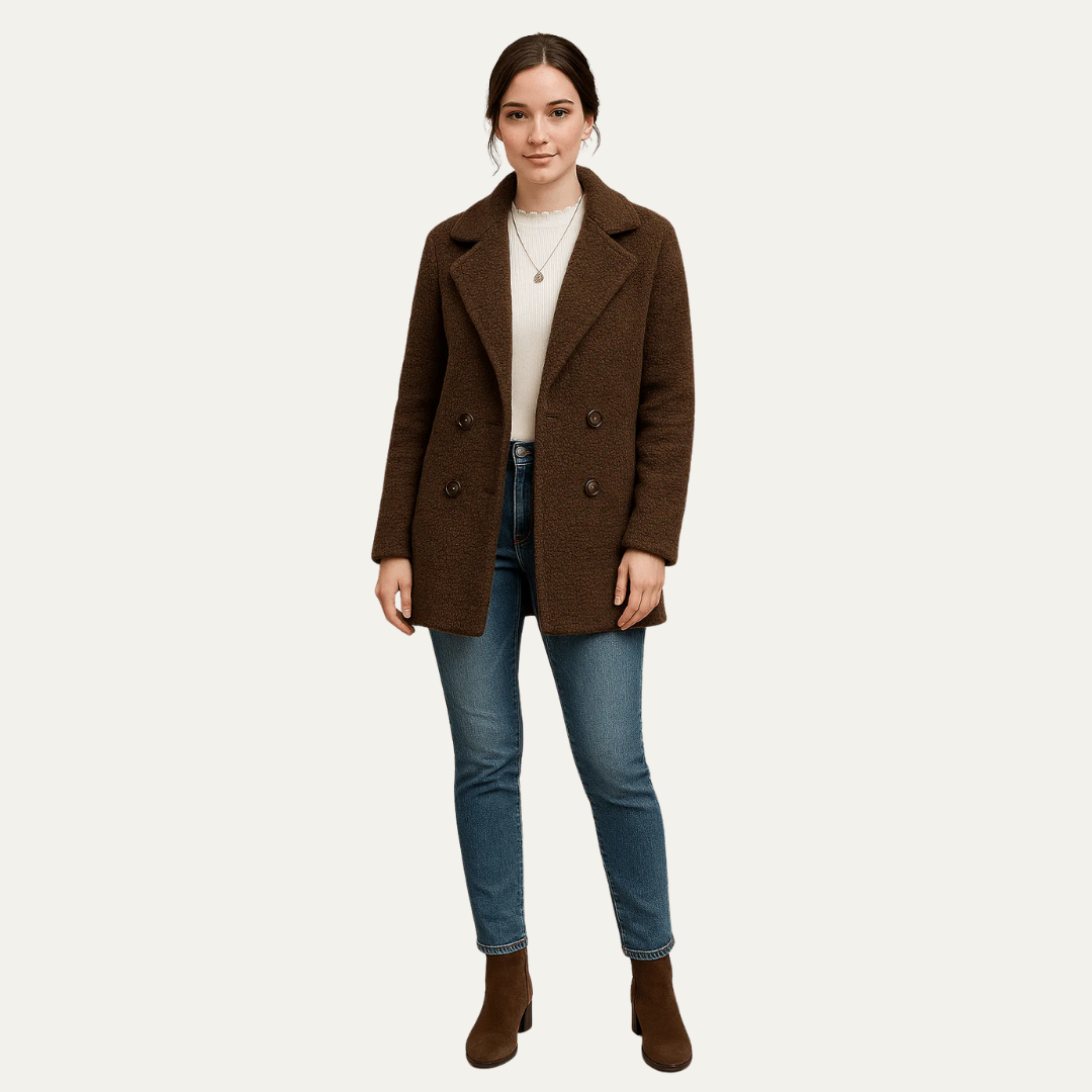 Caban texturé croisé pour femme
