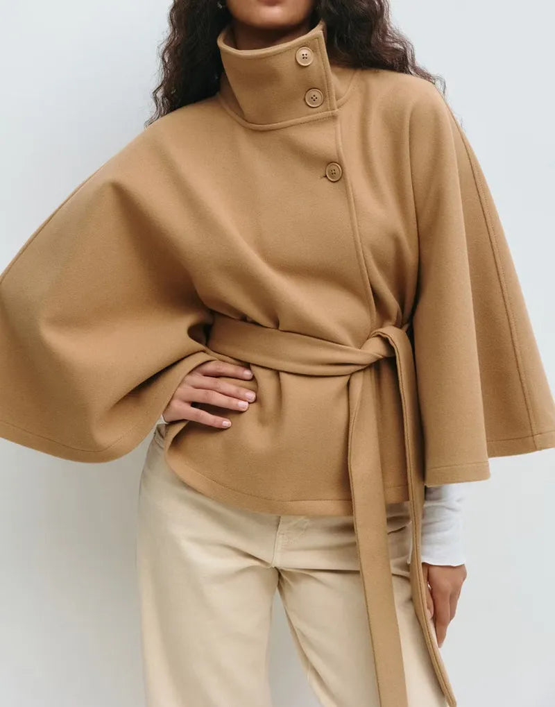 Cape élégante à ceinture pour femme