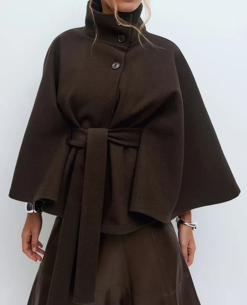 Cape élégante à ceinture pour femme