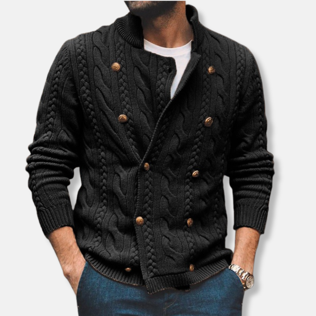 Cardigan croisé à col montant pour homme