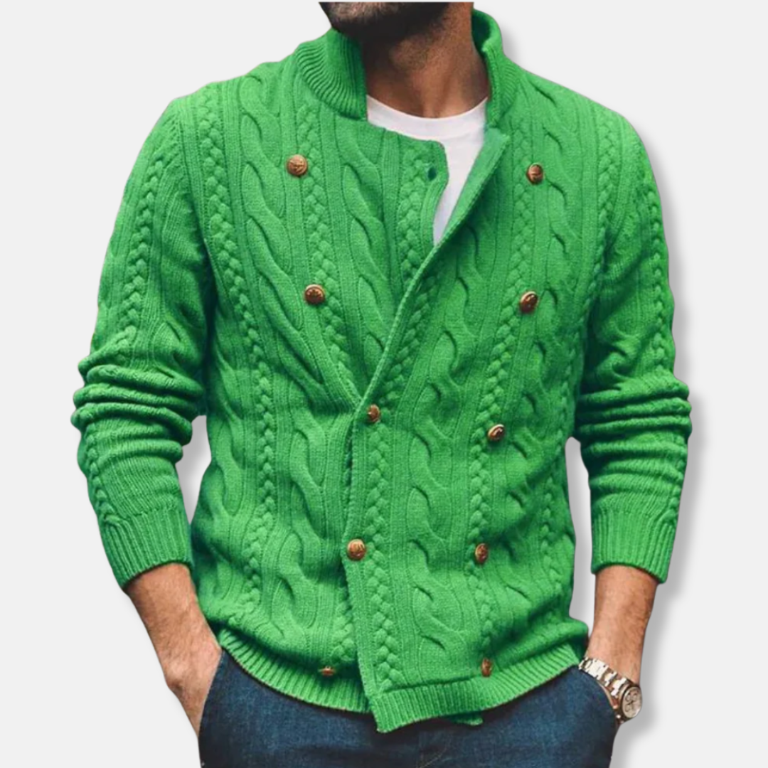 Cardigan croisé à col montant pour homme