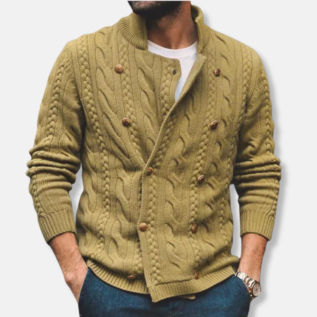 Cardigan croisé à col montant pour homme