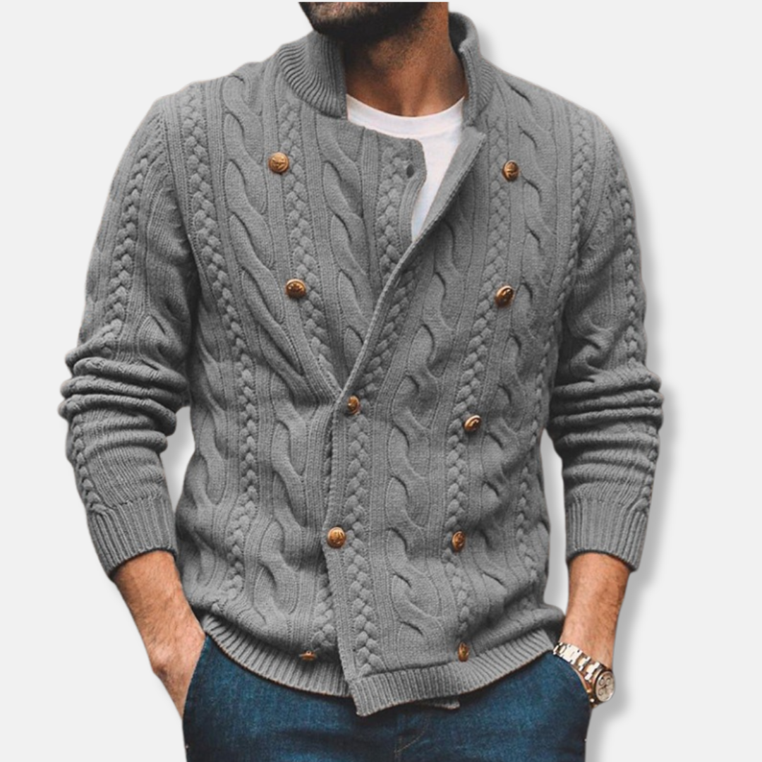 Cardigan croisé à col montant pour homme