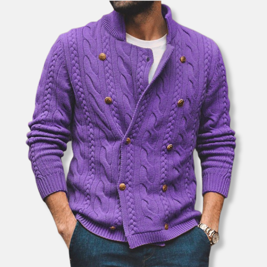 Cardigan croisé à col montant pour homme