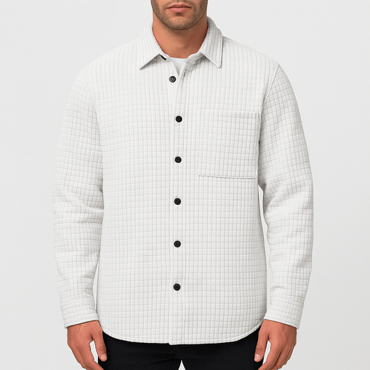 Cardigan décontracté à carreaux texturé pour homme
