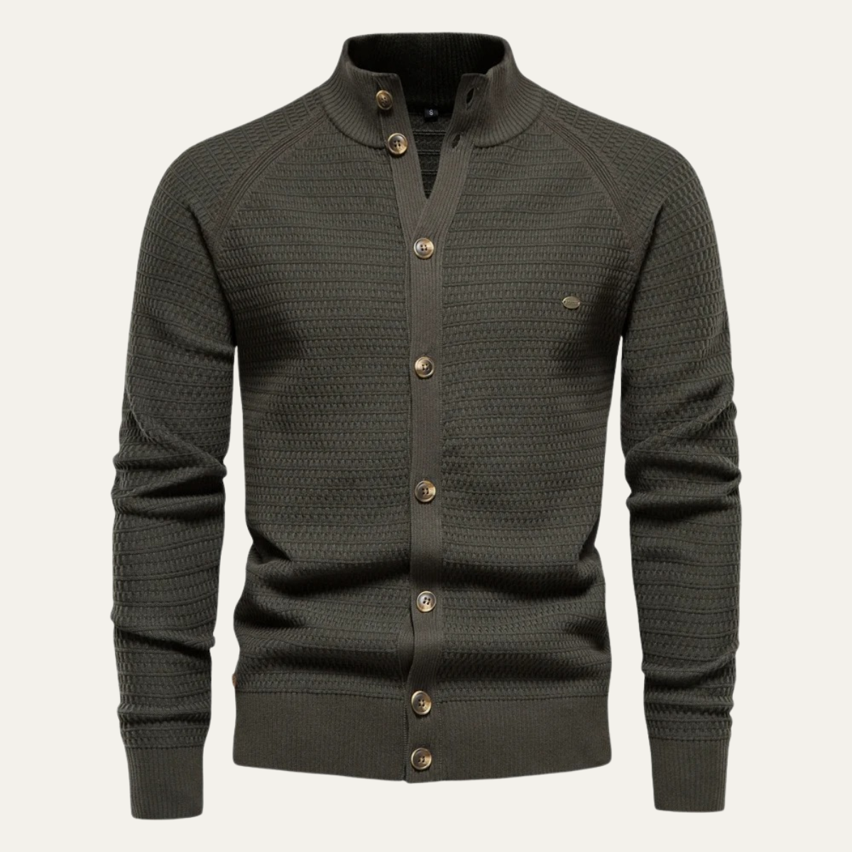 Cardigan texturé à col montant pour homme