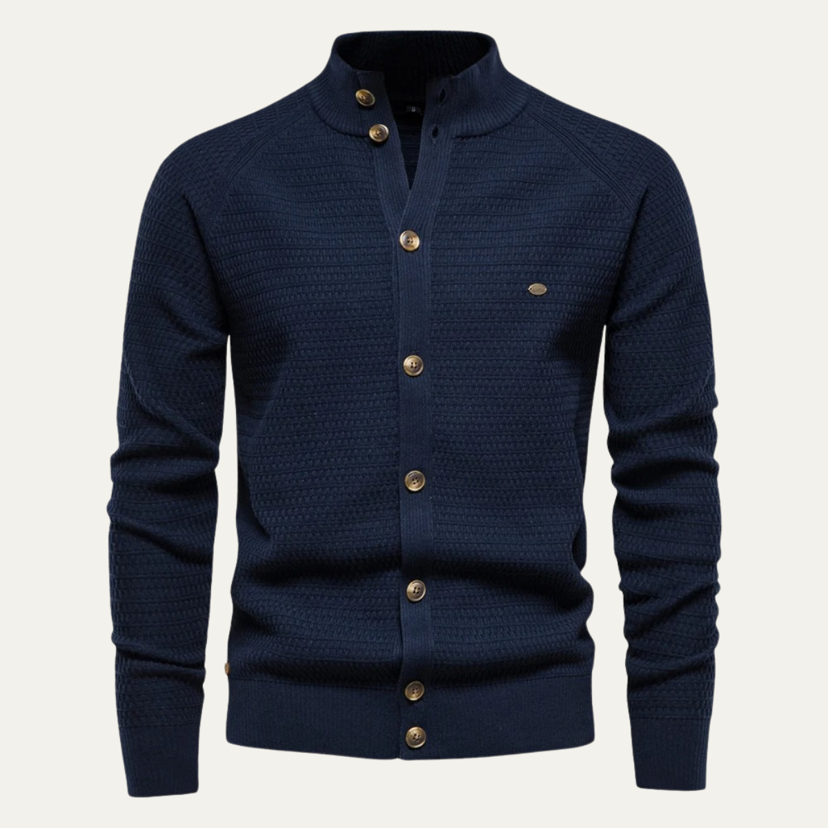 Cardigan texturé à col montant pour homme