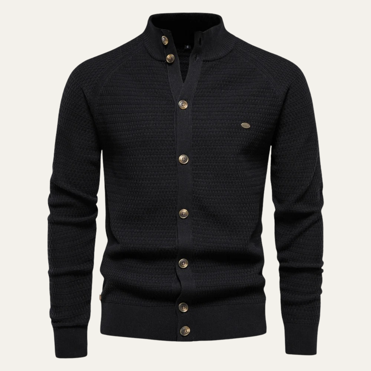 Cardigan texturé à col montant pour homme