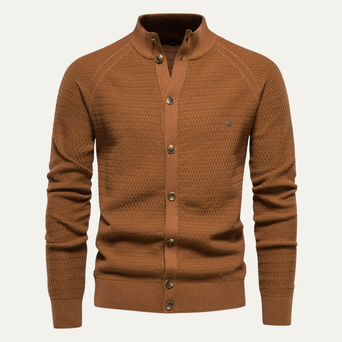 Cardigan texturé à col montant pour homme