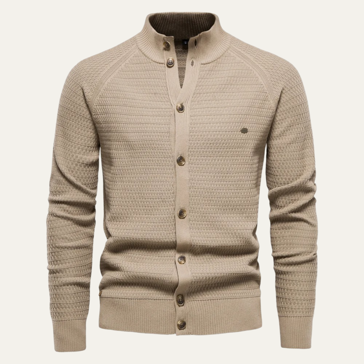 Cardigan texturé à col montant pour homme
