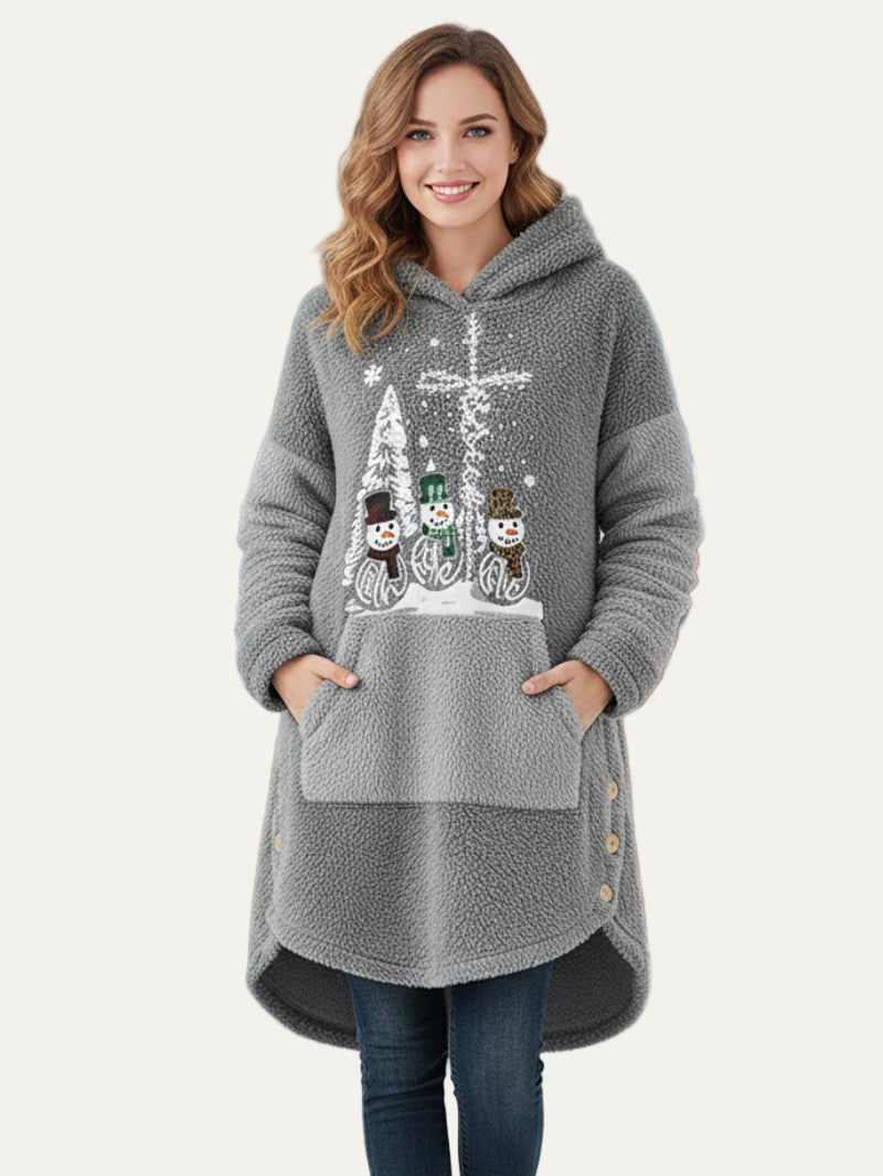 Couverture à capuche Sherpa douillette pour femme, idéale pour Noël