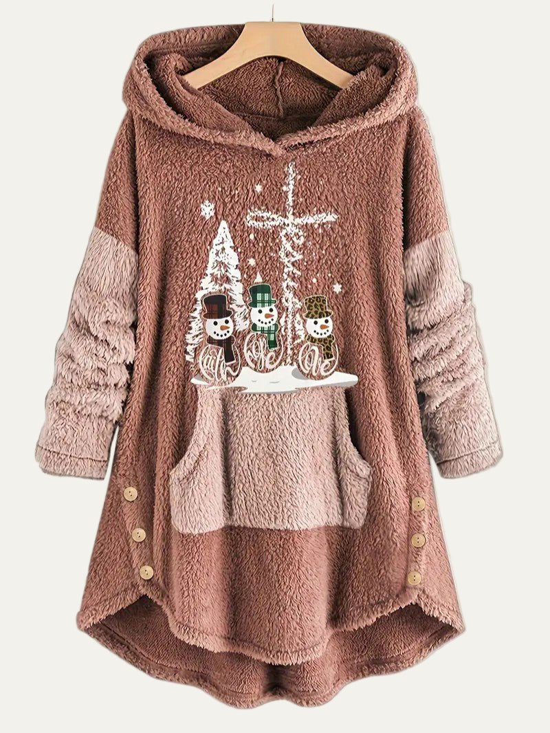 Couverture à capuche Sherpa douillette pour femme, idéale pour Noël
