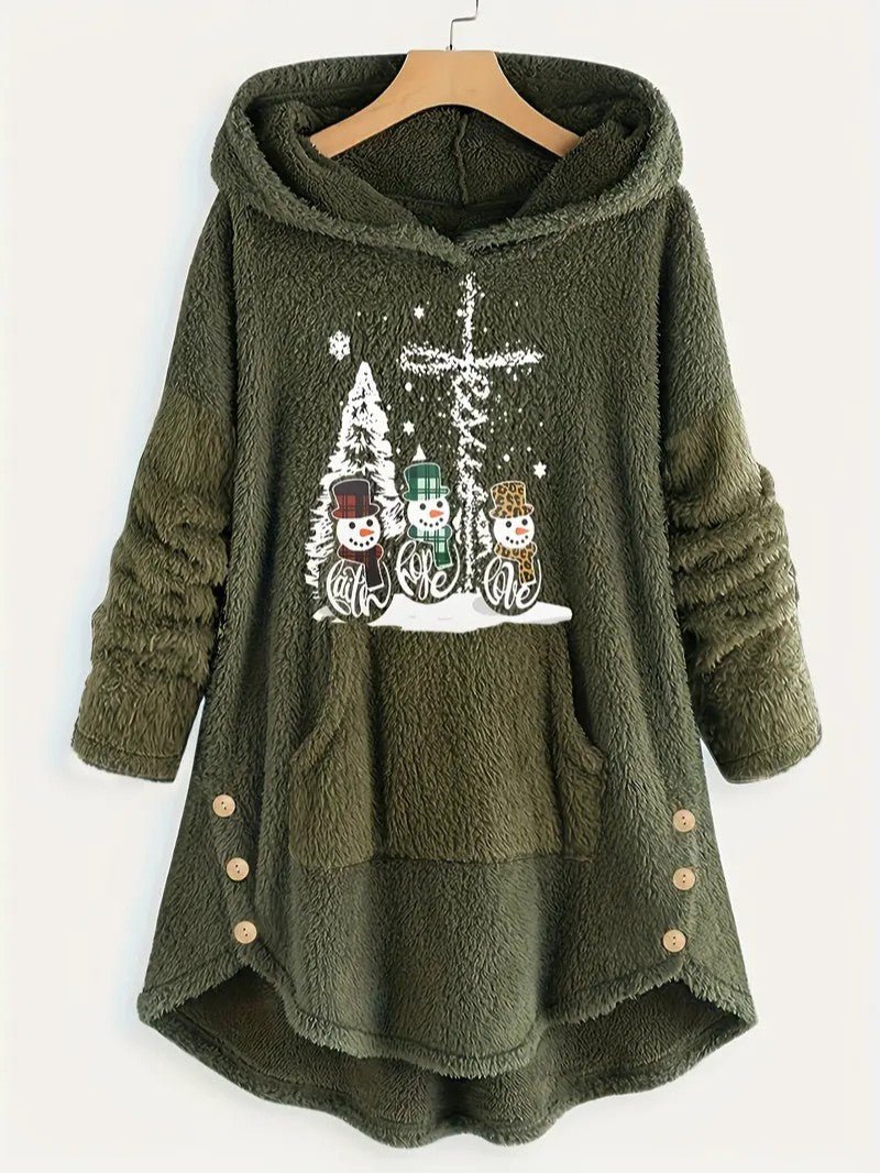 Couverture à capuche Sherpa douillette pour femme, idéale pour Noël