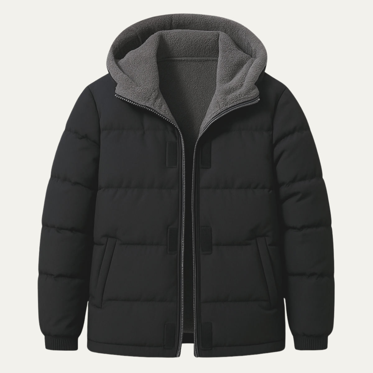Doudoune à capuche doublée en sherpa pour homme