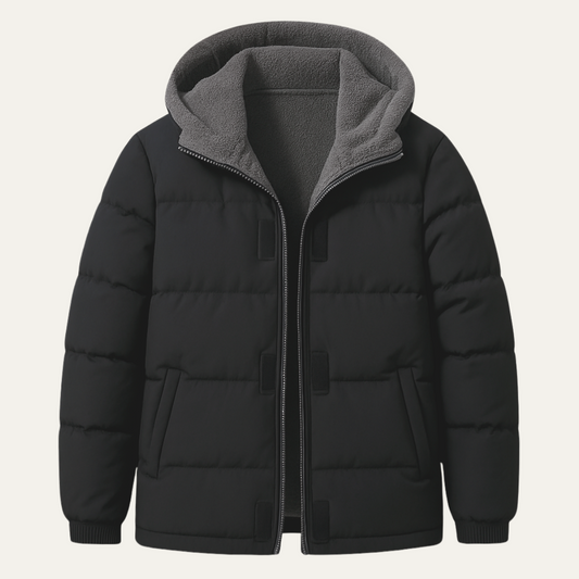 Doudoune à capuche doublée en sherpa pour homme