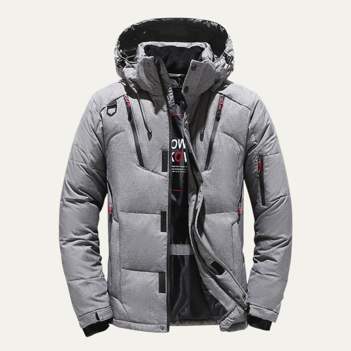 Doudoune à capuche pour homme avec poches zippées