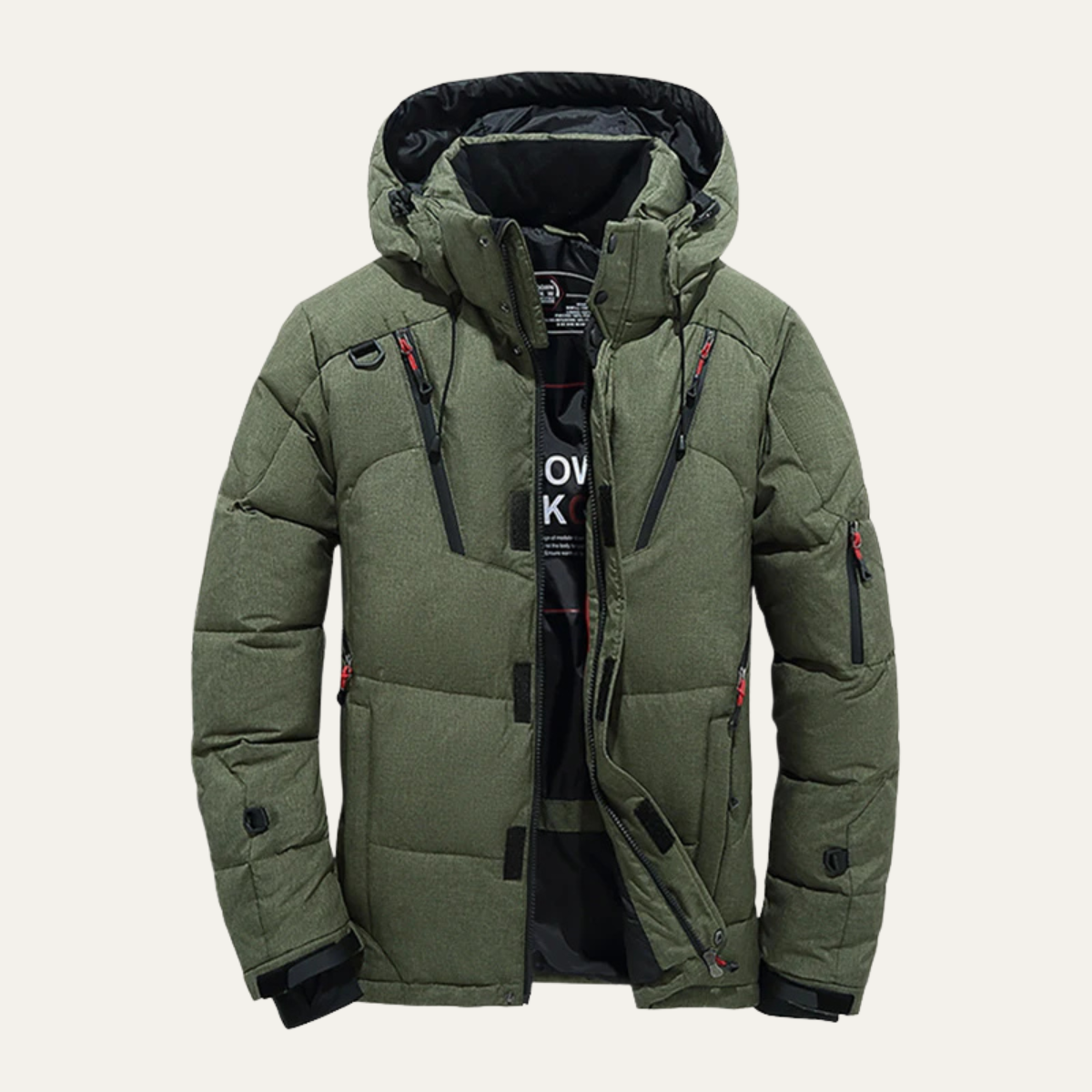 Doudoune à capuche pour homme avec poches zippées