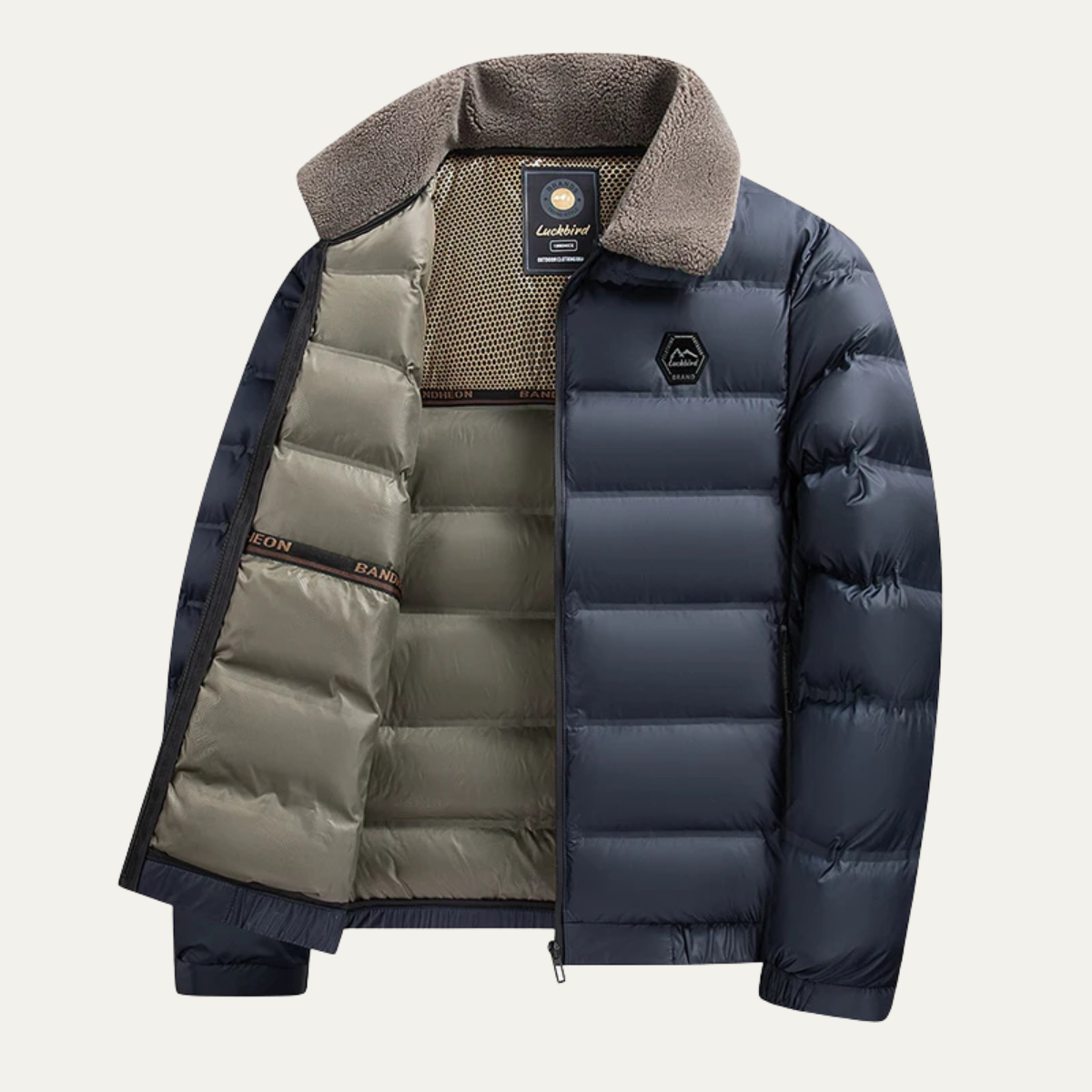 Doudoune à col sherpa pour homme