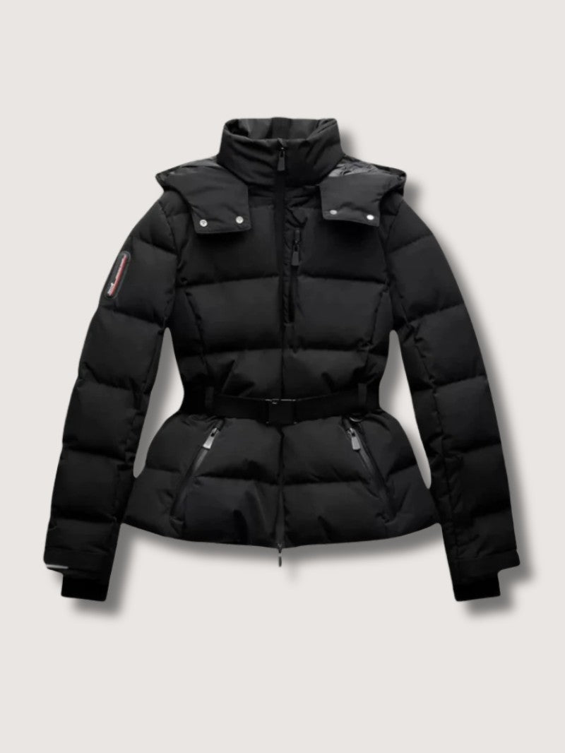 Doudoune cintrée avec ceinture pour femme