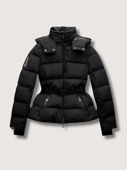 Doudoune cintrée avec ceinture pour femme