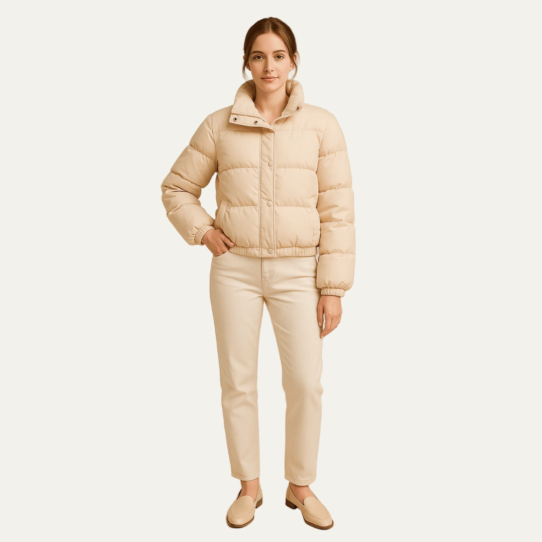 Doudoune courte et carrée pour femme