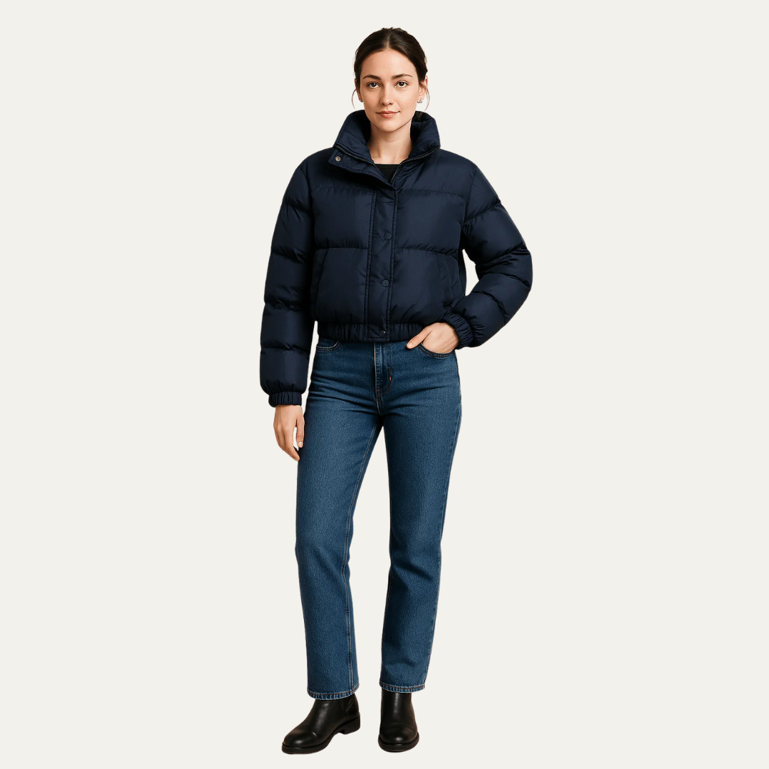 Doudoune courte et carrée pour femme