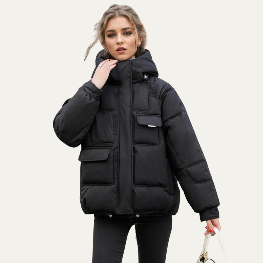 Doudoune courte utilitaire pour femme