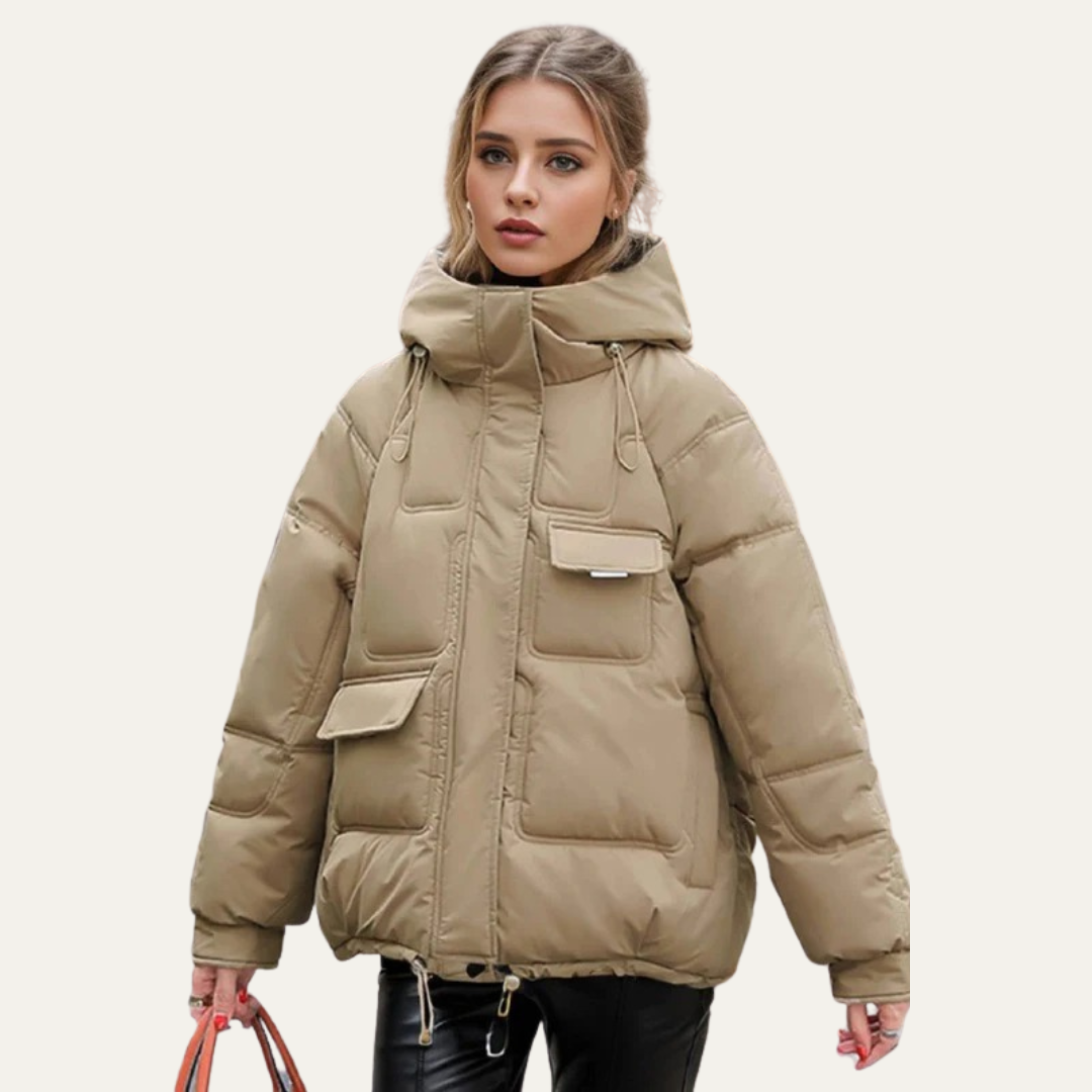Doudoune courte utilitaire pour femme
