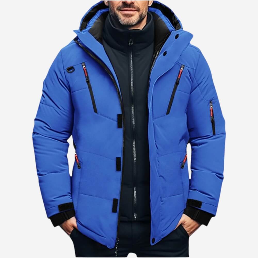 Doudoune d'hiver chaude à capuche pour homme