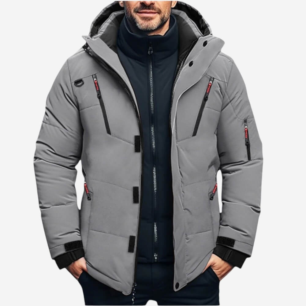 Doudoune d'hiver chaude à capuche pour homme