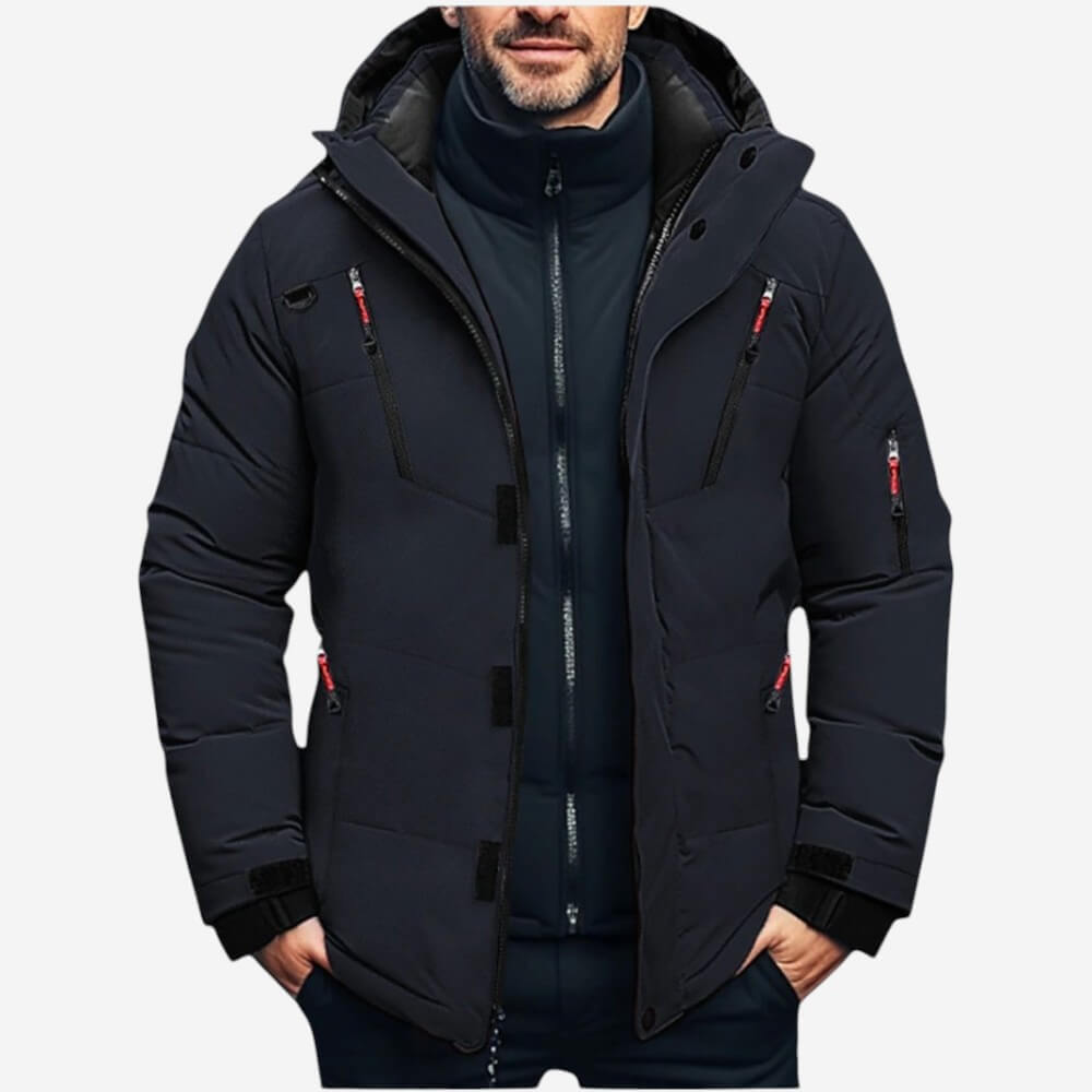 Doudoune d'hiver chaude à capuche pour homme