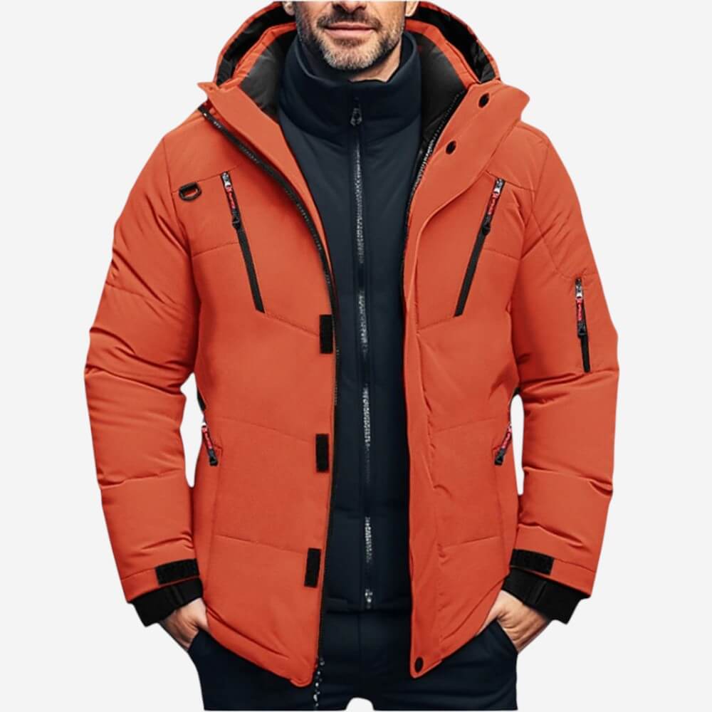 Doudoune d'hiver chaude à capuche pour homme
