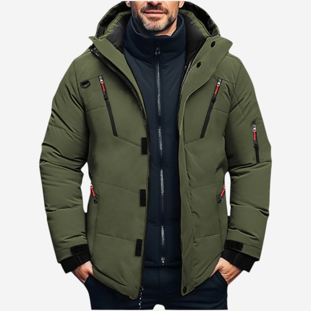 Doudoune d'hiver chaude à capuche pour homme