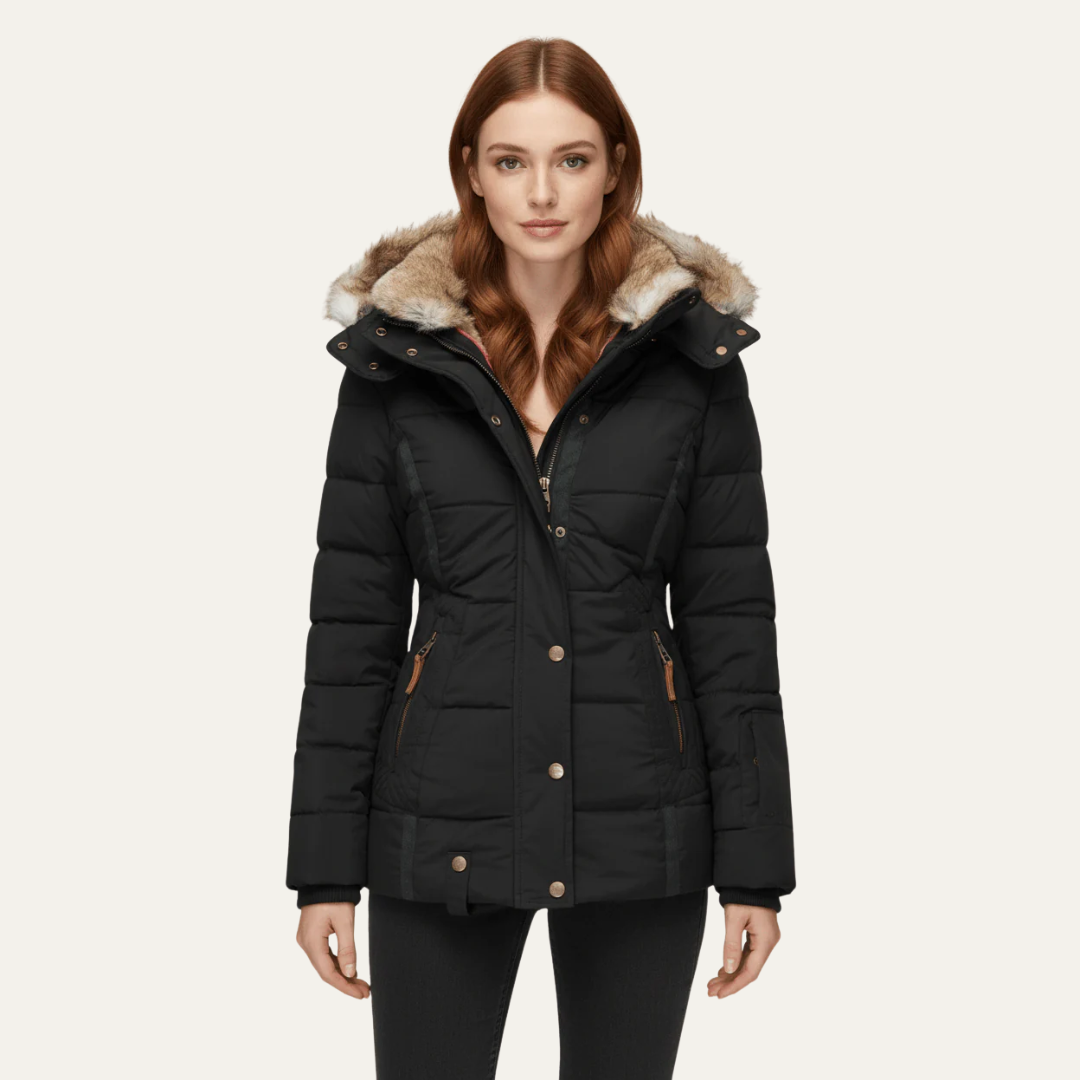Doudoune de luxe en fausse fourrure pour femme