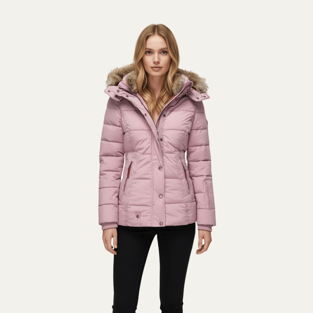 Doudoune de luxe en fausse fourrure pour femme