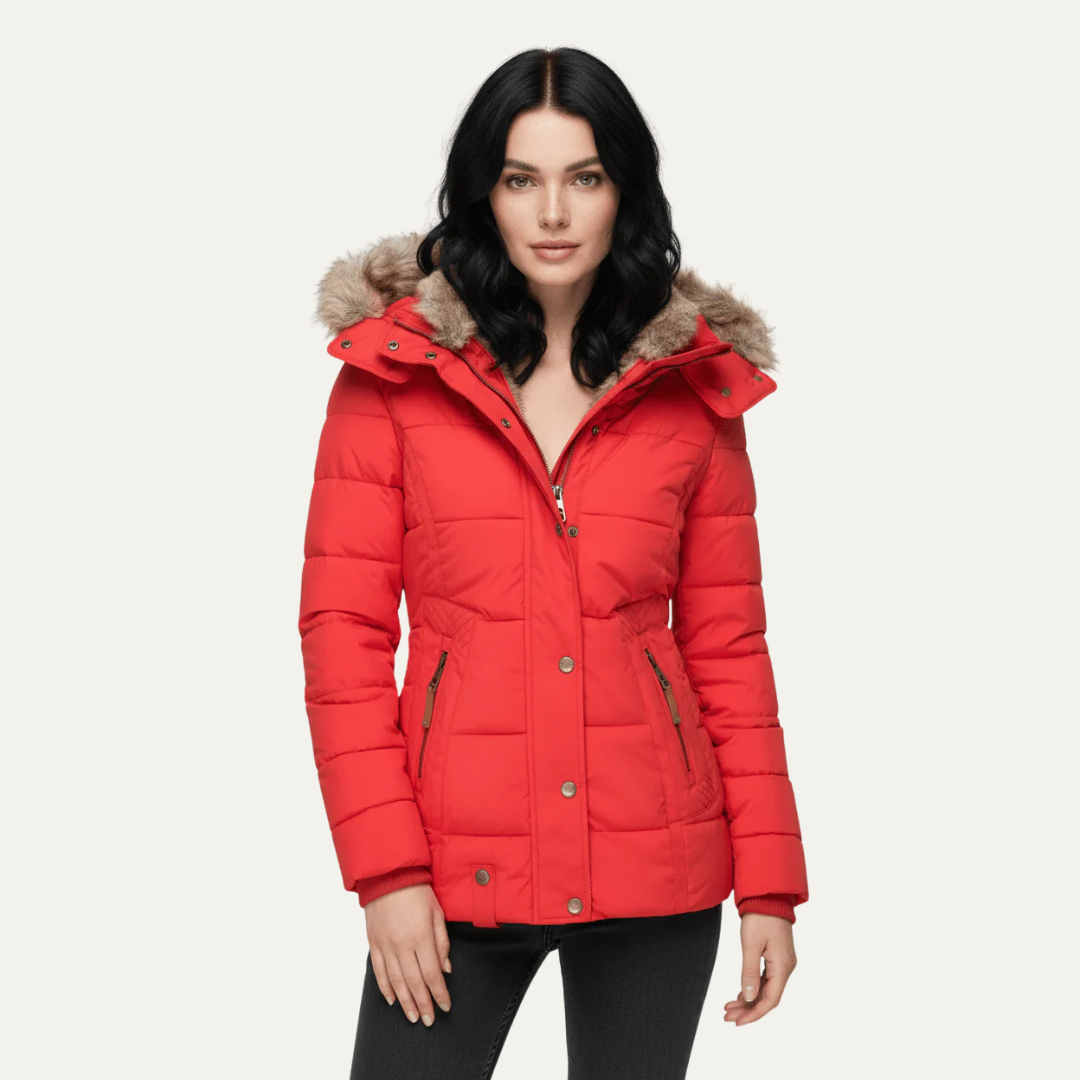 Doudoune de luxe en fausse fourrure pour femme