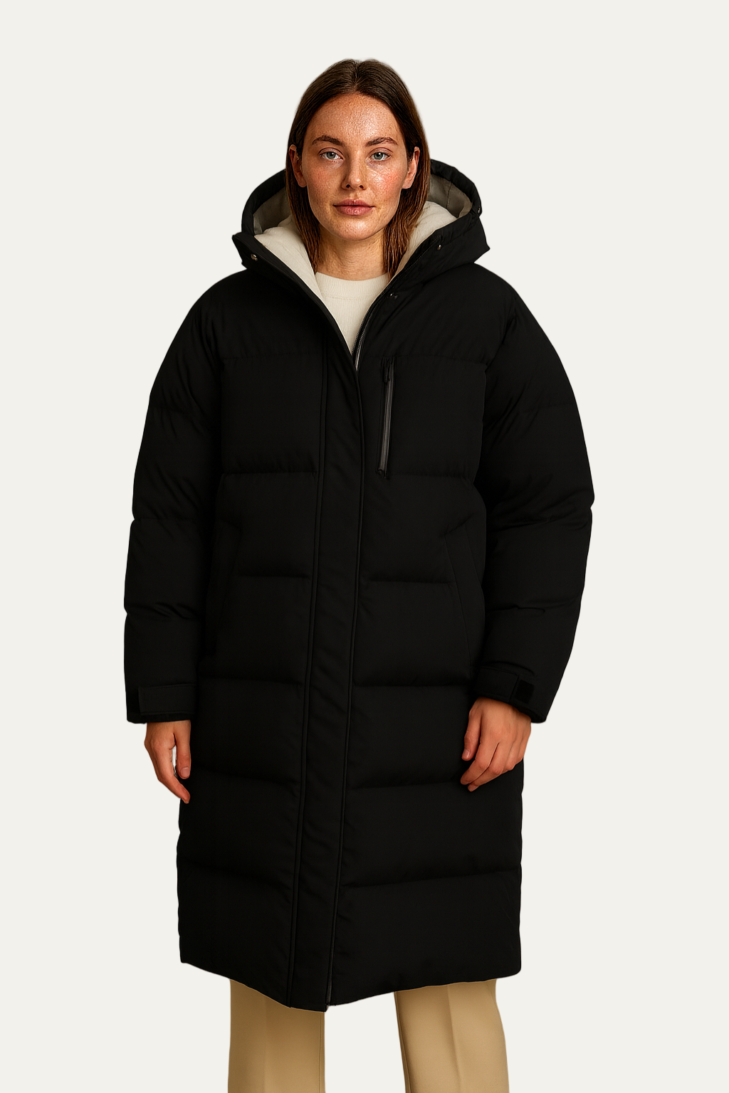 Doudoune longue oversize matelassée pour femme