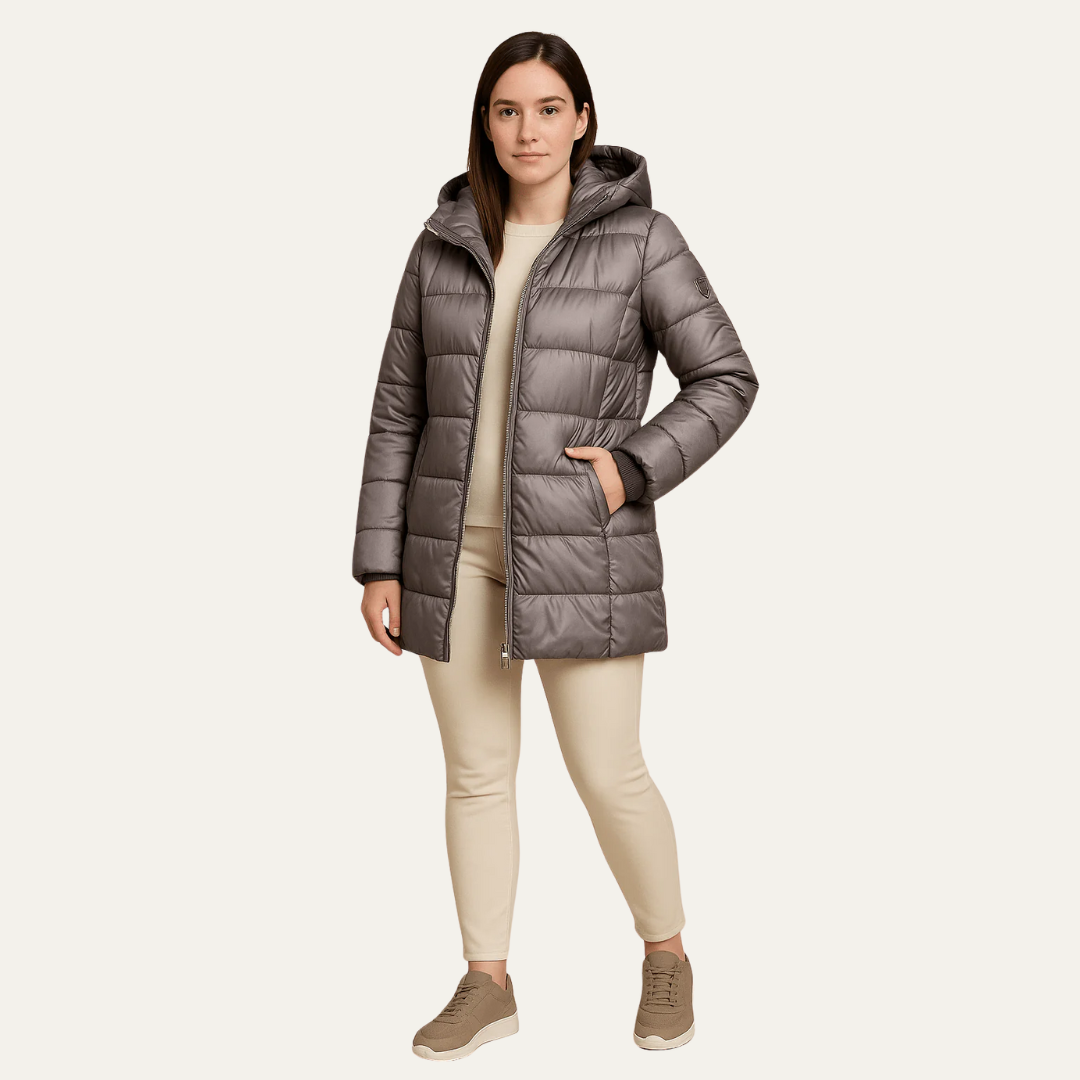 Doudoune matelassée à capuche pour femme