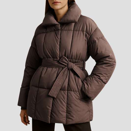Doudoune matelassée ceinturée pour femme