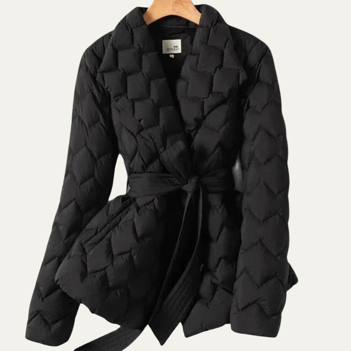 Doudoune matelassée pour femme avec ceinture à la taille